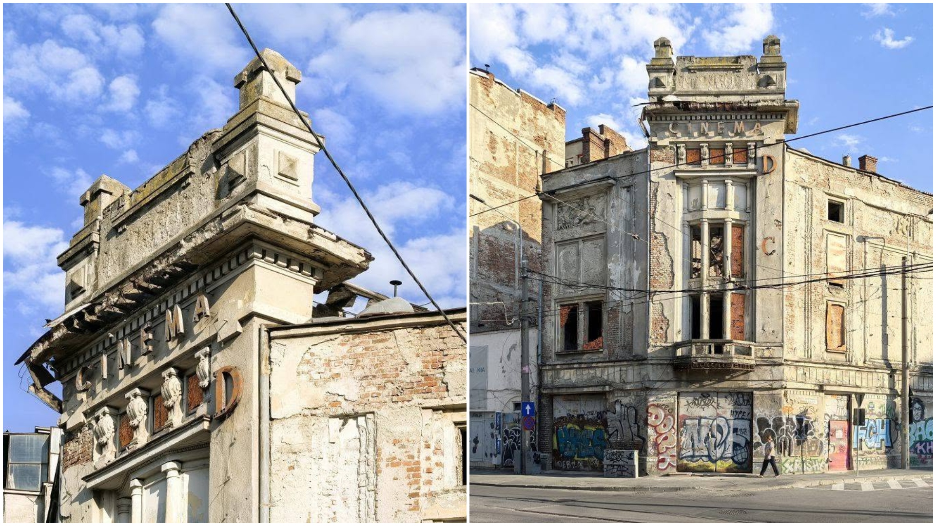 FOTO | Între basoreliefurile Apocalipsei și schimbările de regim. Care este povestea zbucuimată a Cinematografului Marconi din București
