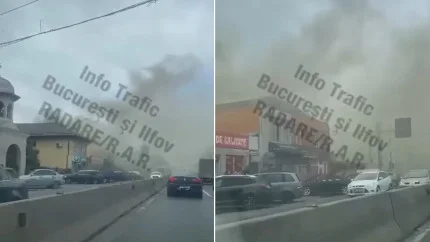 VIDEO | Incendiu lângă București, în Bragadiru. Arde anexa unui restaurant, sunt degajări mari de fum