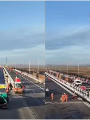 VIDEO | Cursă contracronometru pe Autostrada Moldovei A7: înainte de Revelion vom circula neîntrerupt pe 250 de kilometri de la București la Ajdud. Anunțul șefului CNAIR