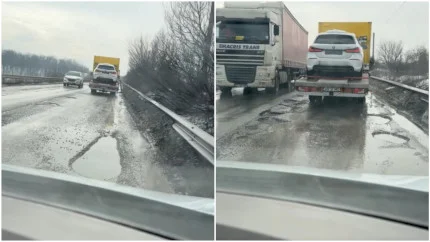 VIDEO | Cum arată calvarul zilnic al locuitorilor din Cernica și Pantelimon și al celorlalți șoferi care străbat Centura Capitalei. Asfalt zob pe segmentul spre și dinspre A2