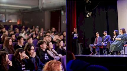 FOTO | Primul eveniment al campaniei PMB privind consumul de droguri. Sute de adolscenți au fost la spectacolul „În ceață” și discuții cu specialiști