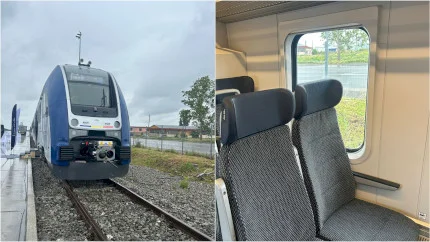 FOTO | Prima ramă electrică PESA, recepționată la Atelierele CFR Grivița. Pe ce rute va circula, cu plecare din Gara de Nord